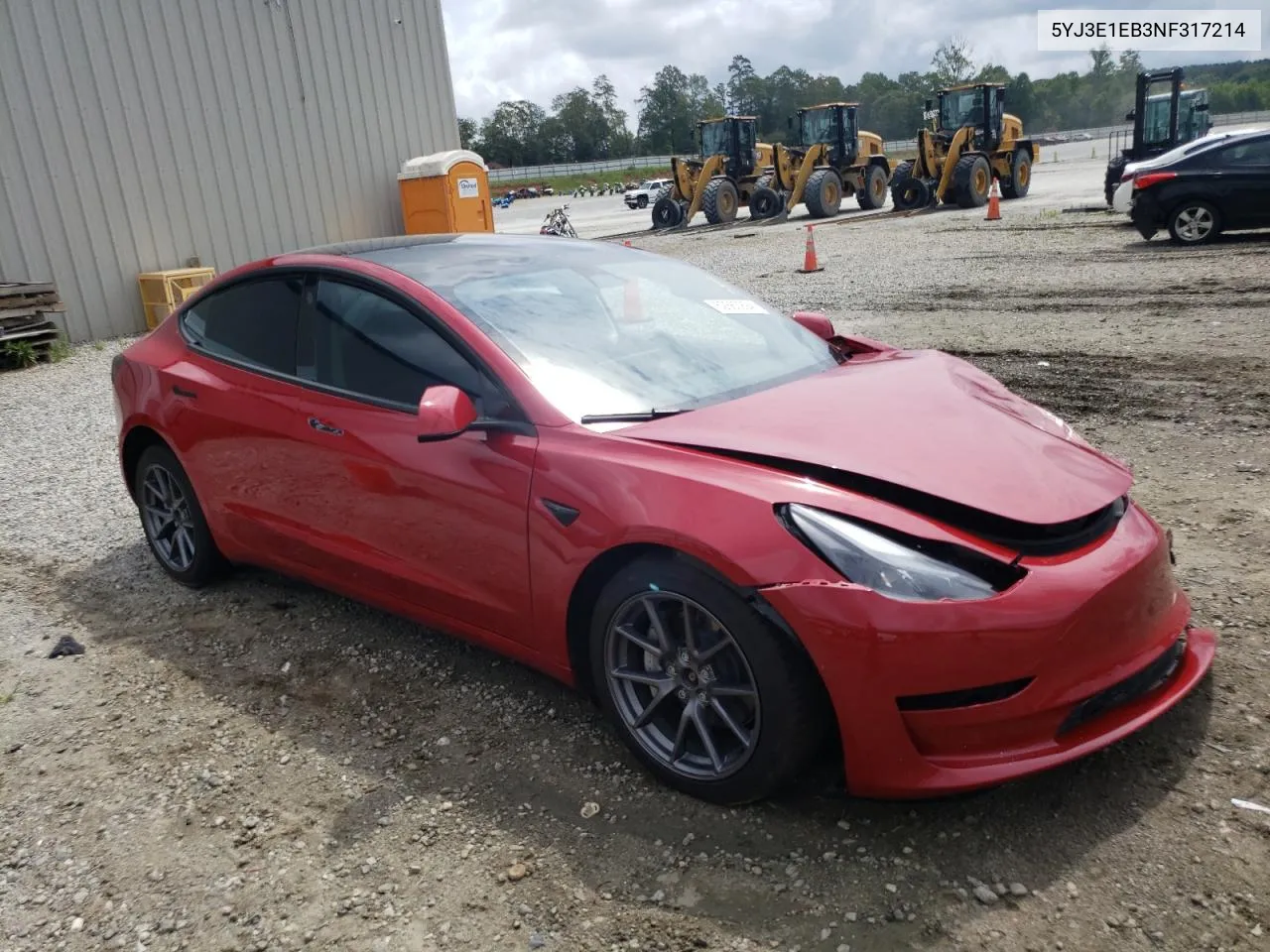 2022 Tesla Model 3 VIN: 5YJ3E1EB3NF317214 Lot: 62663994