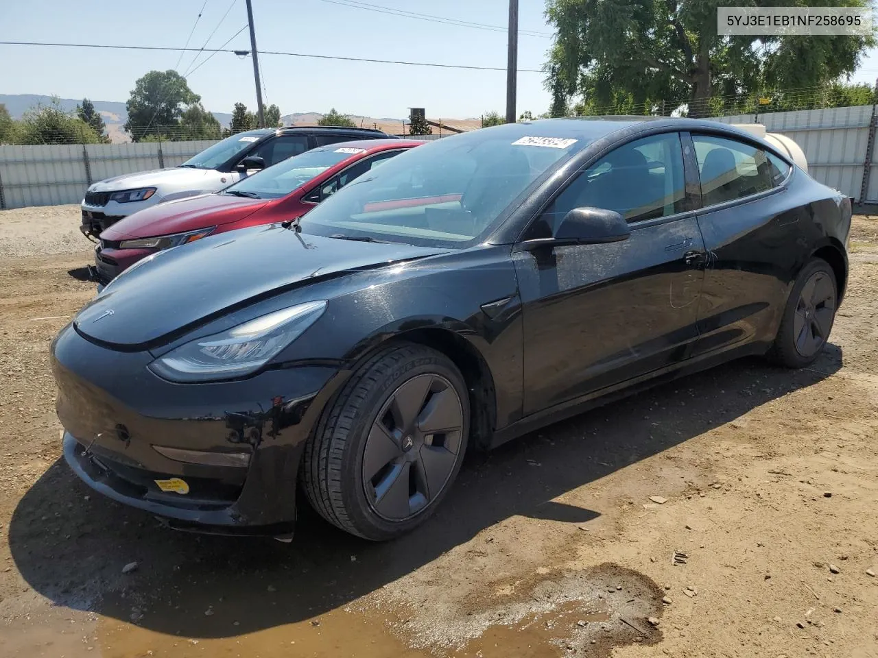 5YJ3E1EB1NF258695 2022 Tesla Model 3