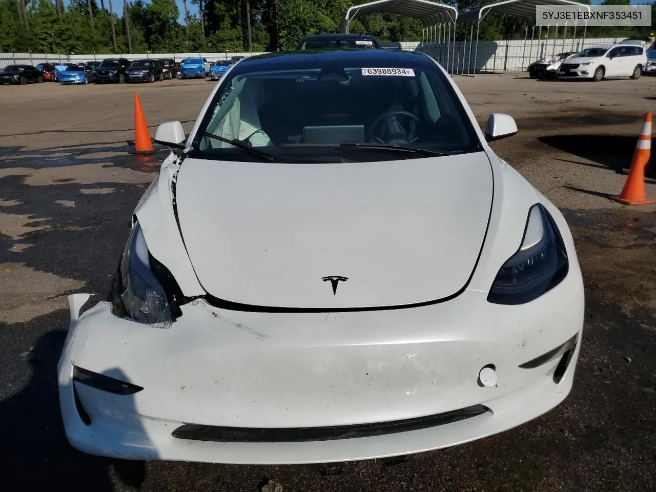 2022 Tesla Model 3 VIN: 5YJ3E1EBXNF353451 Lot: 63988934