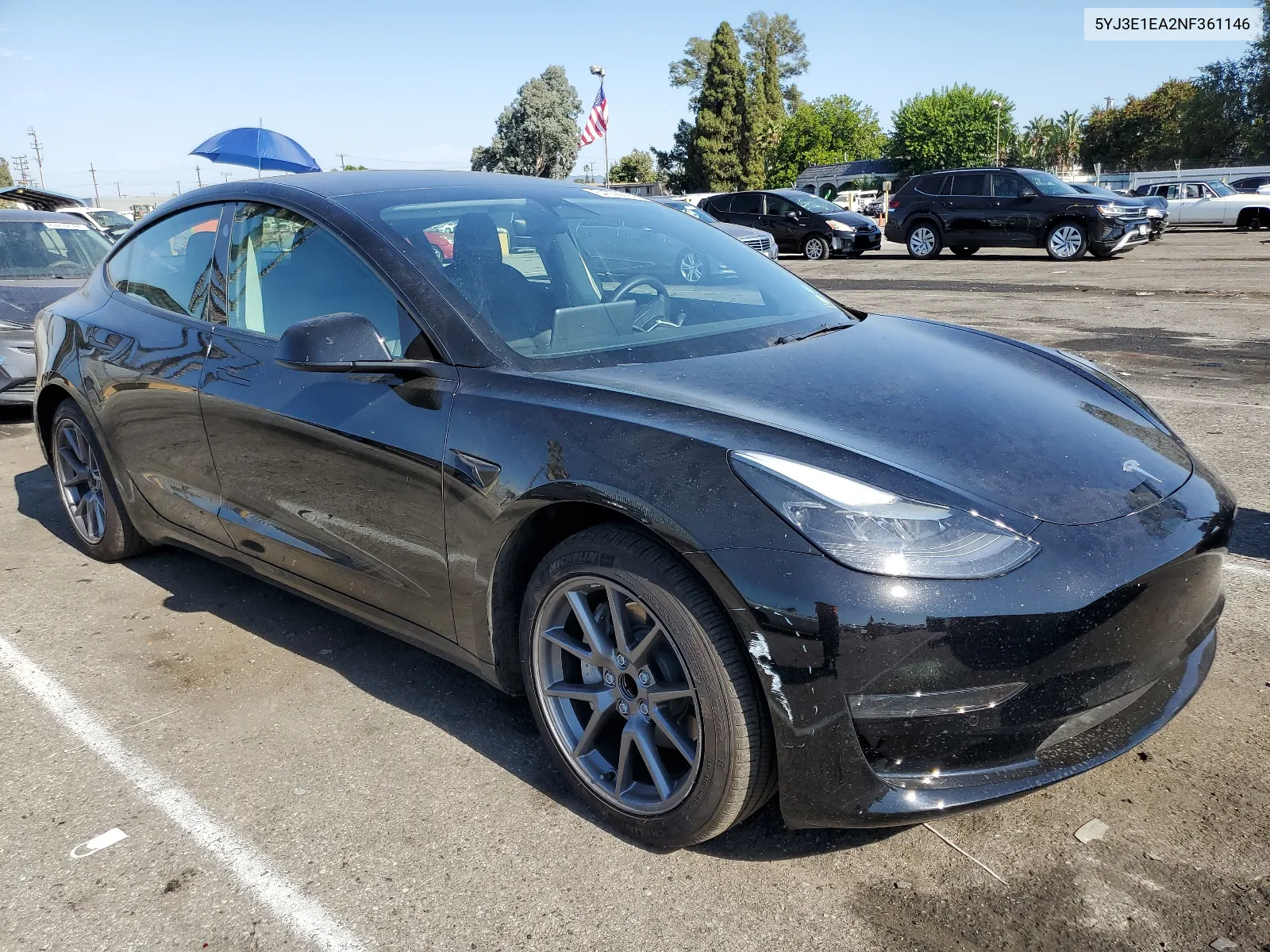 2022 Tesla Model 3 VIN: 5YJ3E1EA2NF361146 Lot: 64098894