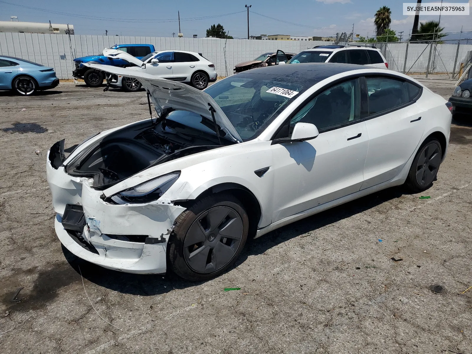 5YJ3E1EA5NF375963 2022 Tesla Model 3