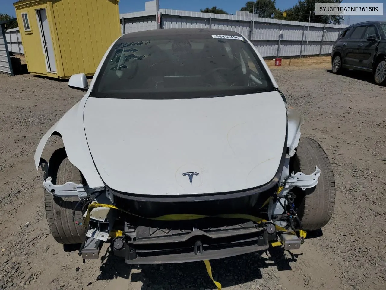 2022 Tesla Model 3 VIN: 5YJ3E1EA3NF361589 Lot: 65463494