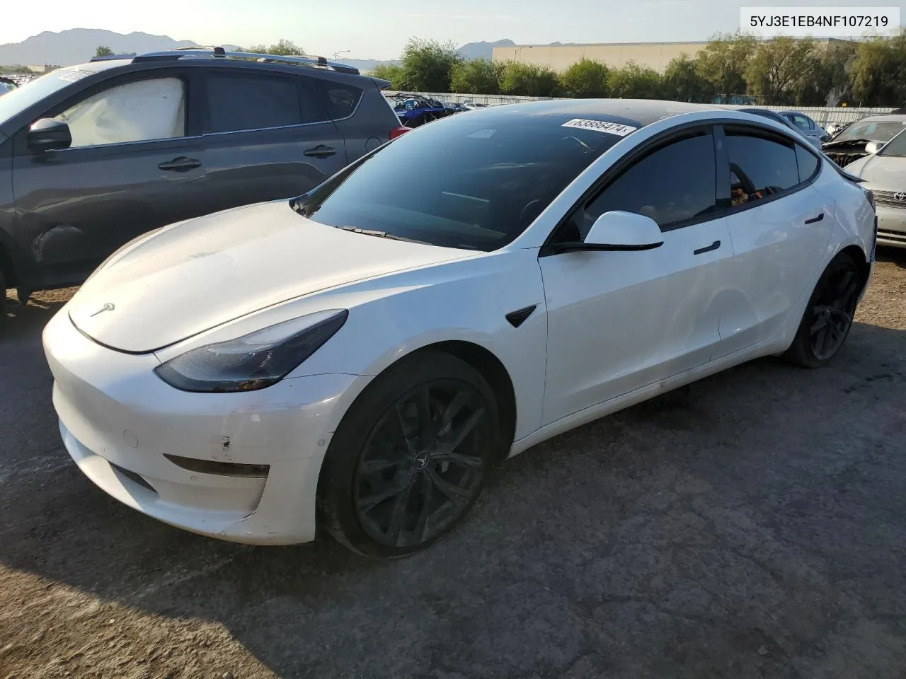 2022 Tesla Model 3 VIN: 5YJ3E1EB4NF107219 Lot: 65573744