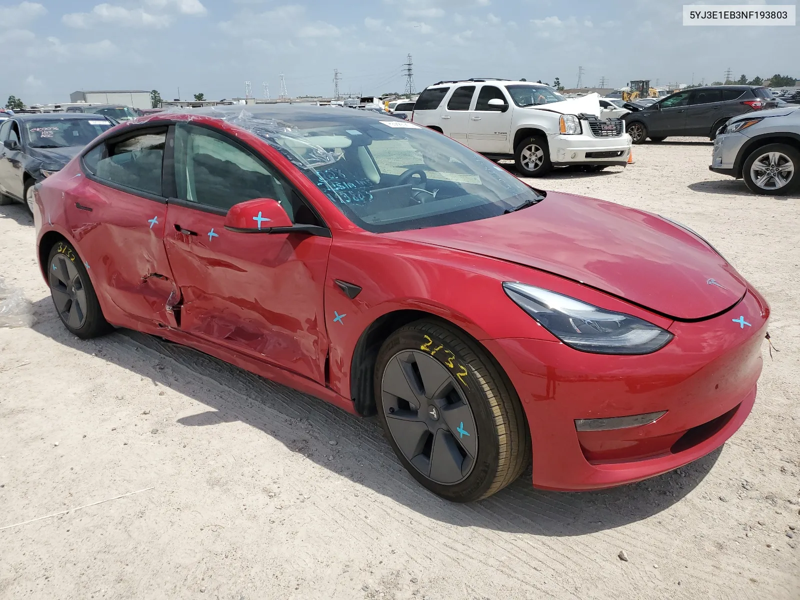 2022 Tesla Model 3 VIN: 5YJ3E1EB3NF193803 Lot: 65685214