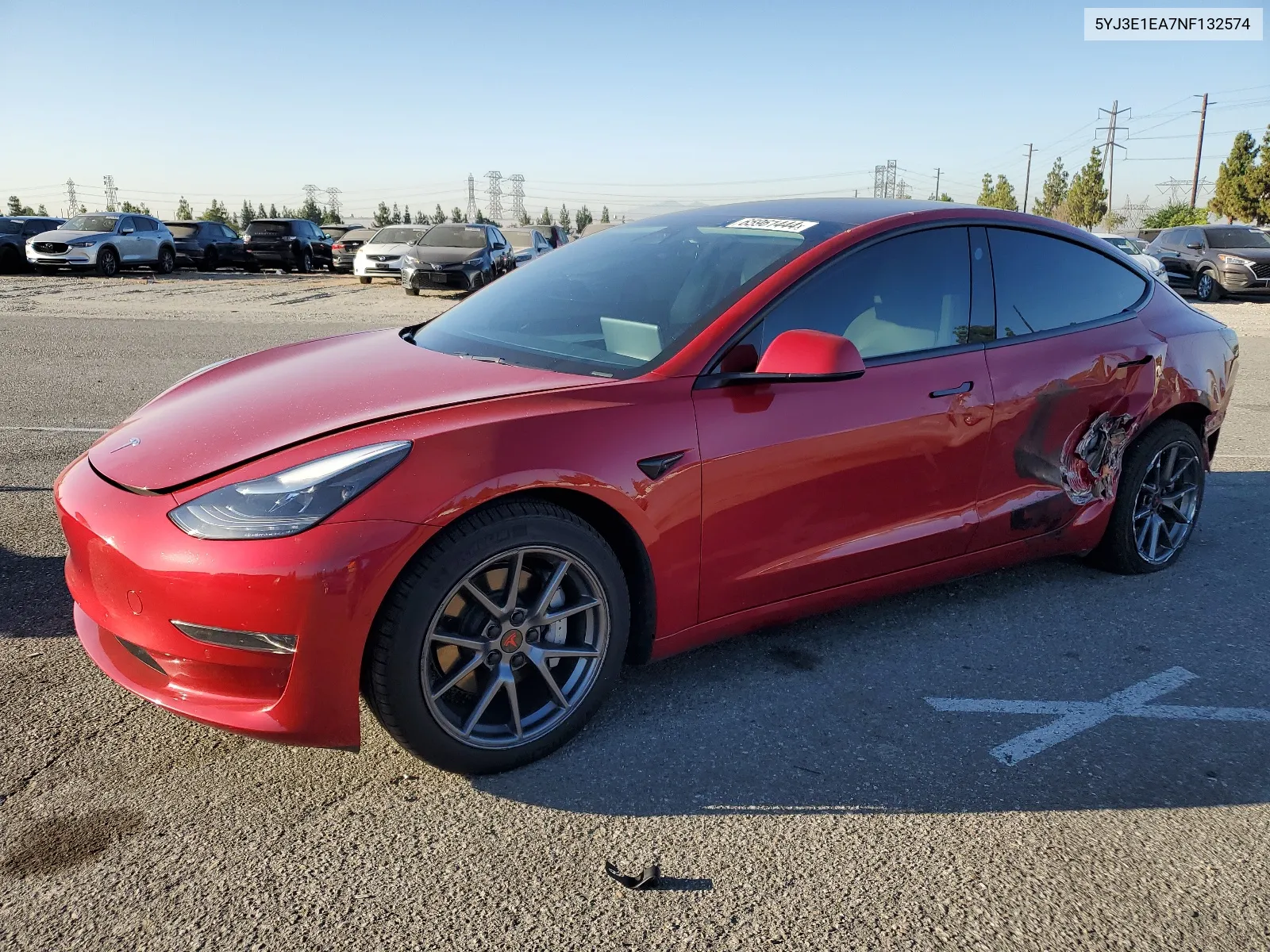 2022 Tesla Model 3 VIN: 5YJ3E1EA7NF132574 Lot: 65961444