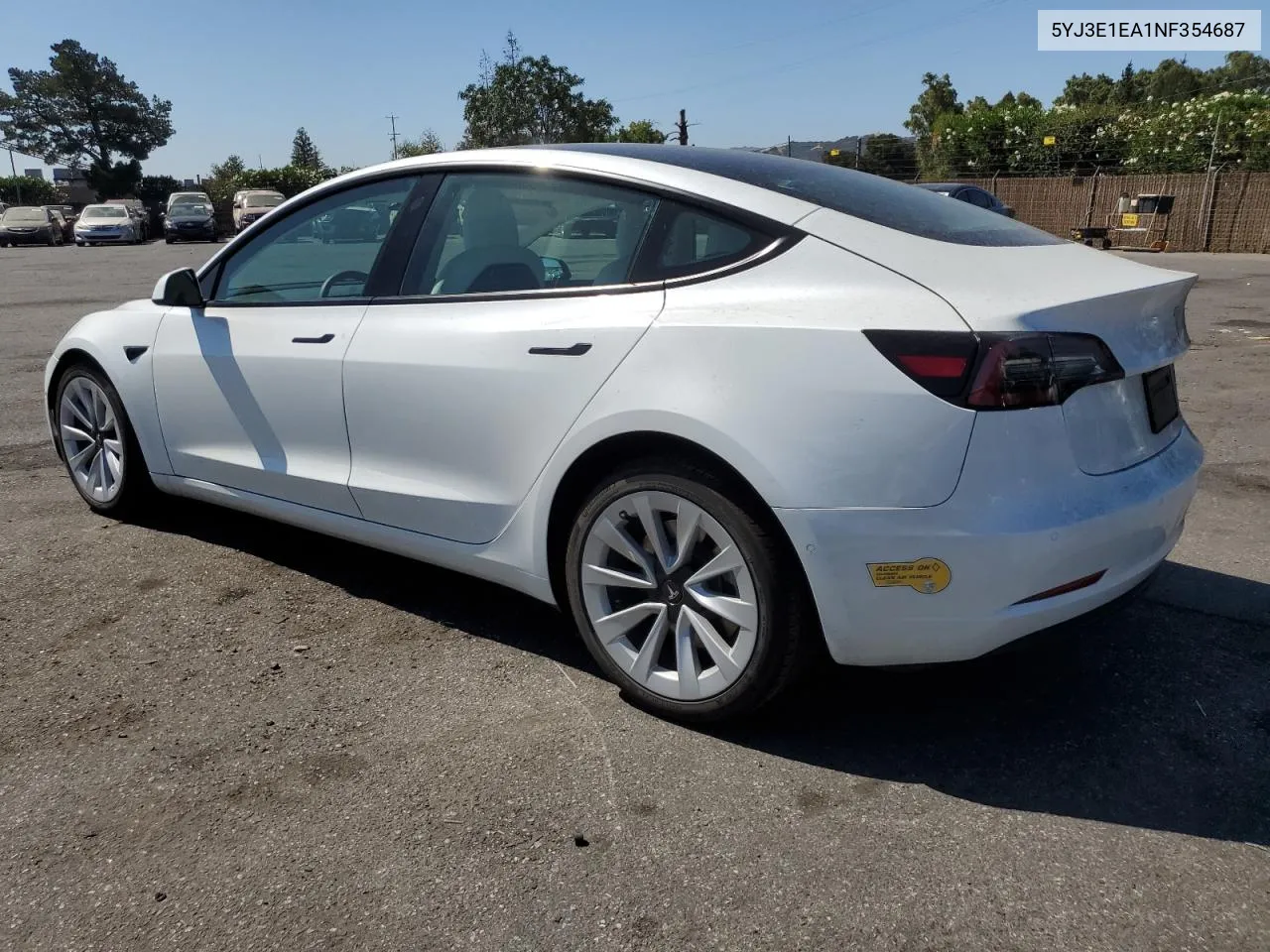 5YJ3E1EA1NF354687 2022 Tesla Model 3