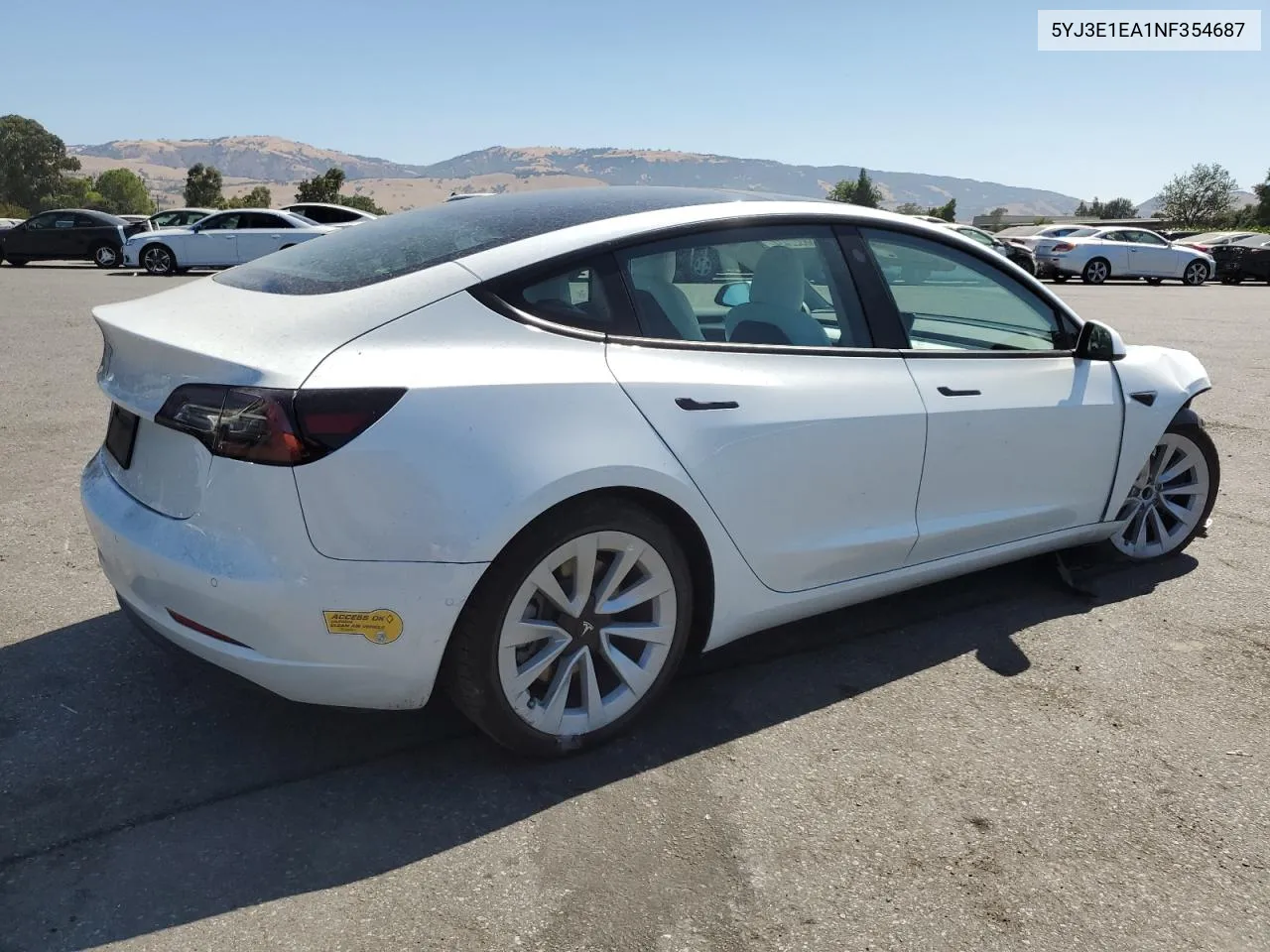 2022 Tesla Model 3 VIN: 5YJ3E1EA1NF354687 Lot: 66322434