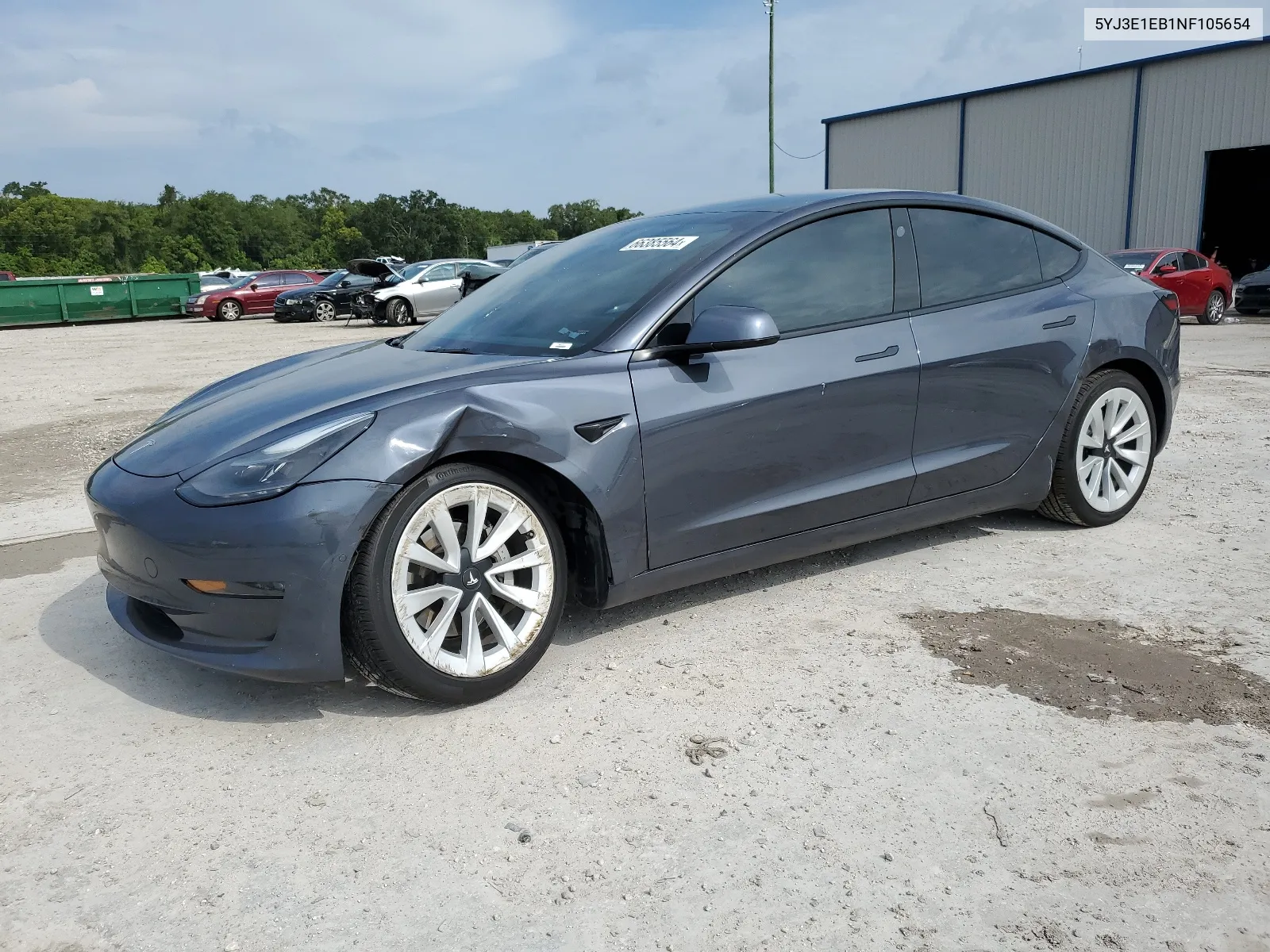 2022 Tesla Model 3 VIN: 5YJ3E1EB1NF105654 Lot: 66385564