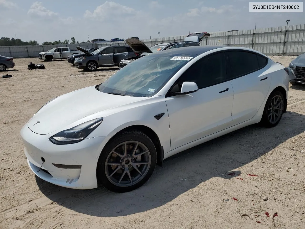 2022 Tesla Model 3 VIN: 5YJ3E1EB4NF240062 Lot: 66716564