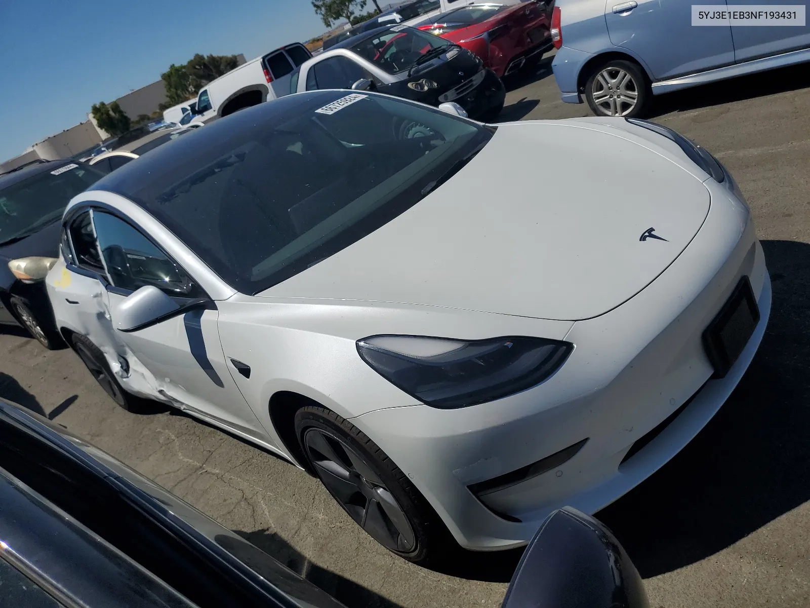 2022 Tesla Model 3 VIN: 5YJ3E1EB3NF193431 Lot: 66725924