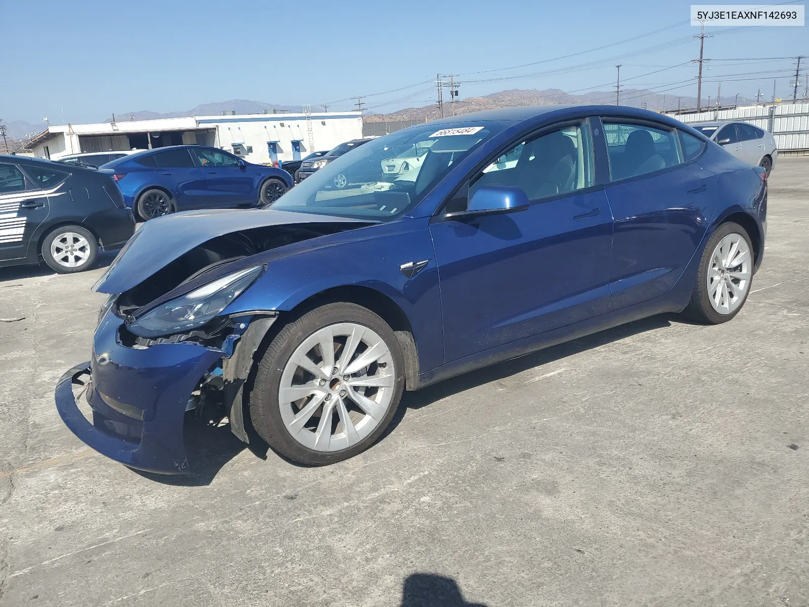 2022 Tesla Model 3 VIN: 5YJ3E1EAXNF142693 Lot: 66815484