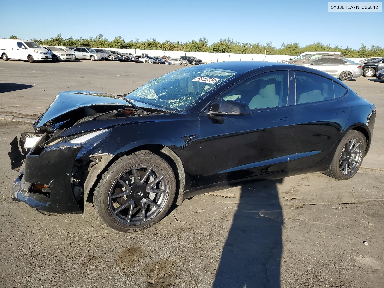 2022 Tesla Model 3 VIN: 5YJ3E1EA7NF325842 Lot: 67382234