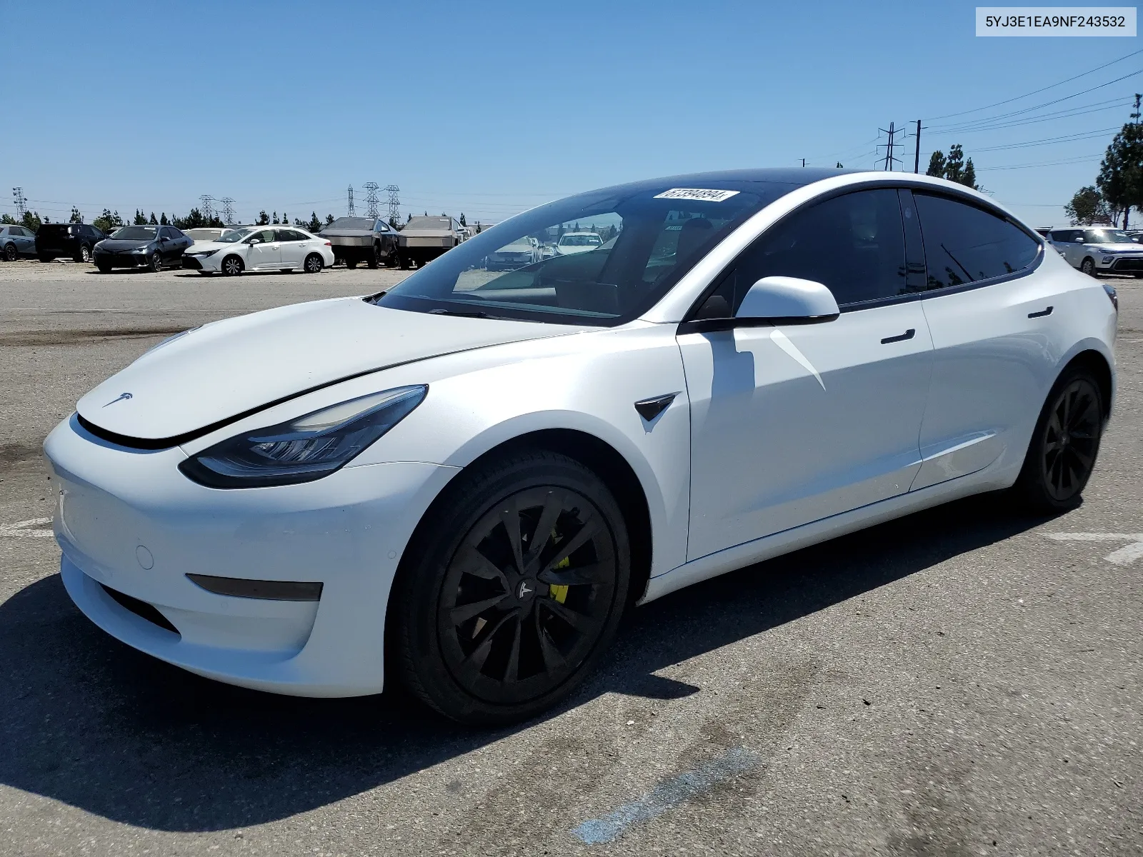 2022 Tesla Model 3 VIN: 5YJ3E1EA9NF243532 Lot: 67394894