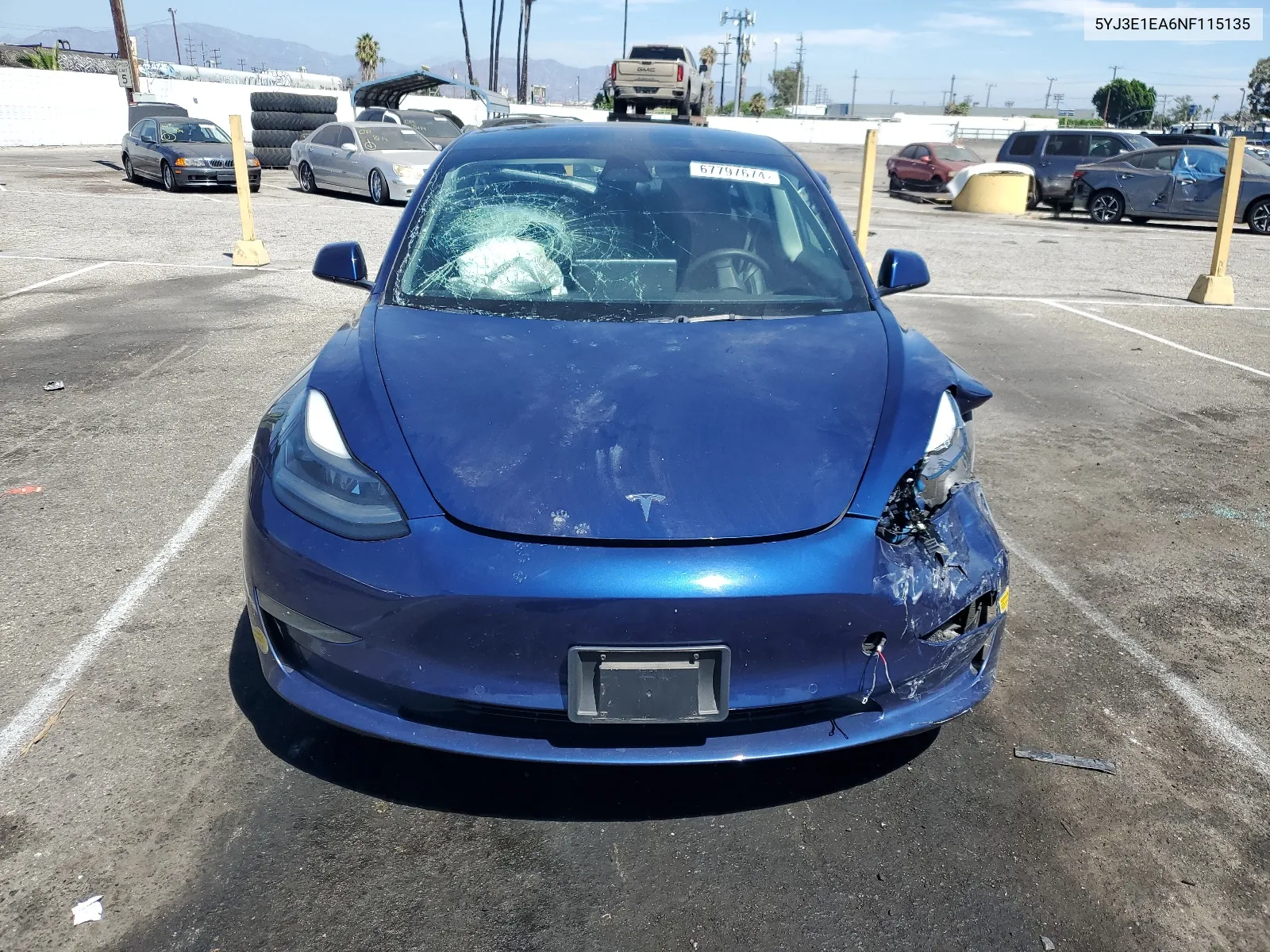 2022 Tesla Model 3 VIN: 5YJ3E1EA6NF115135 Lot: 67797674