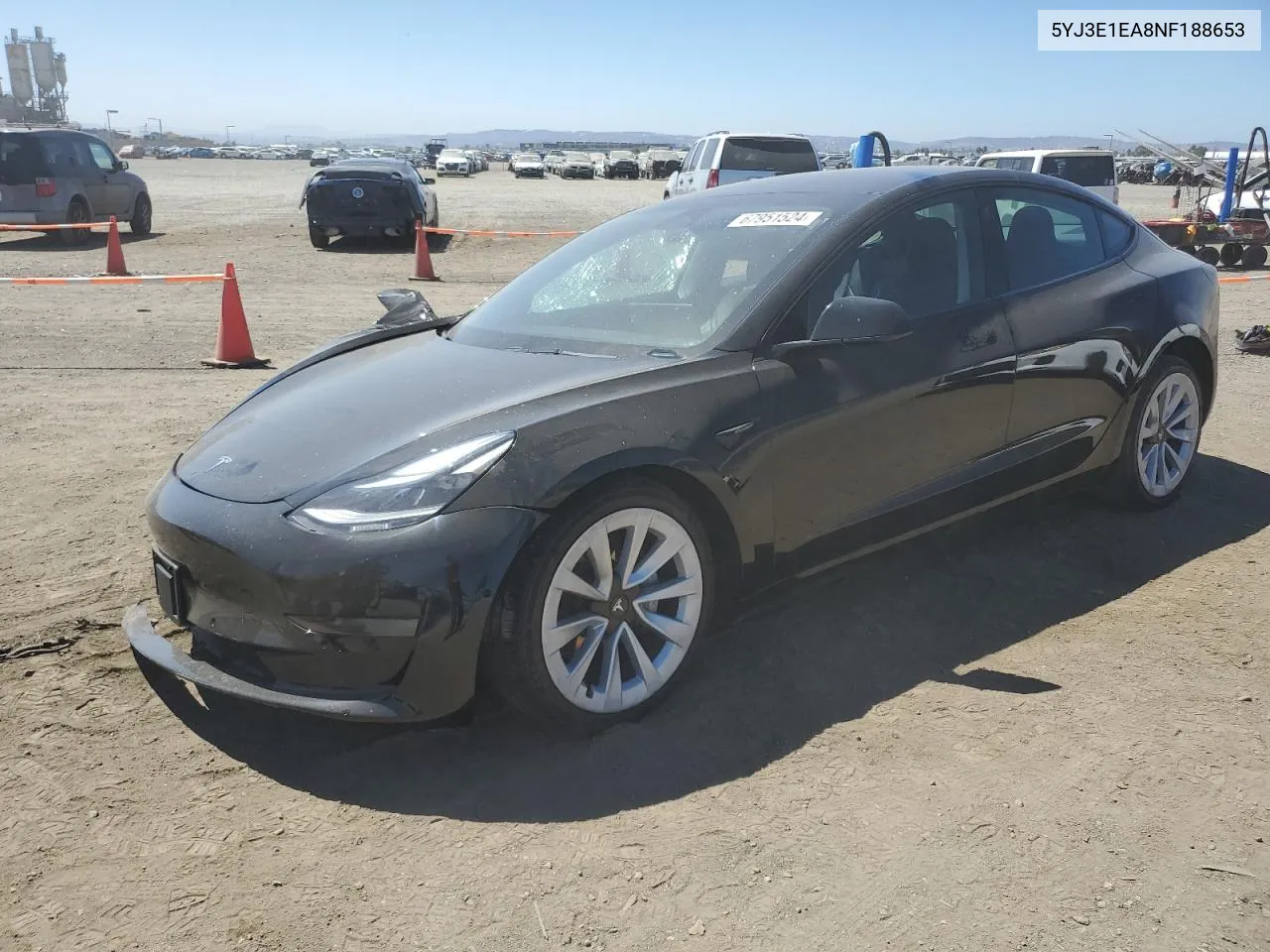 2022 Tesla Model 3 VIN: 5YJ3E1EA8NF188653 Lot: 67951524