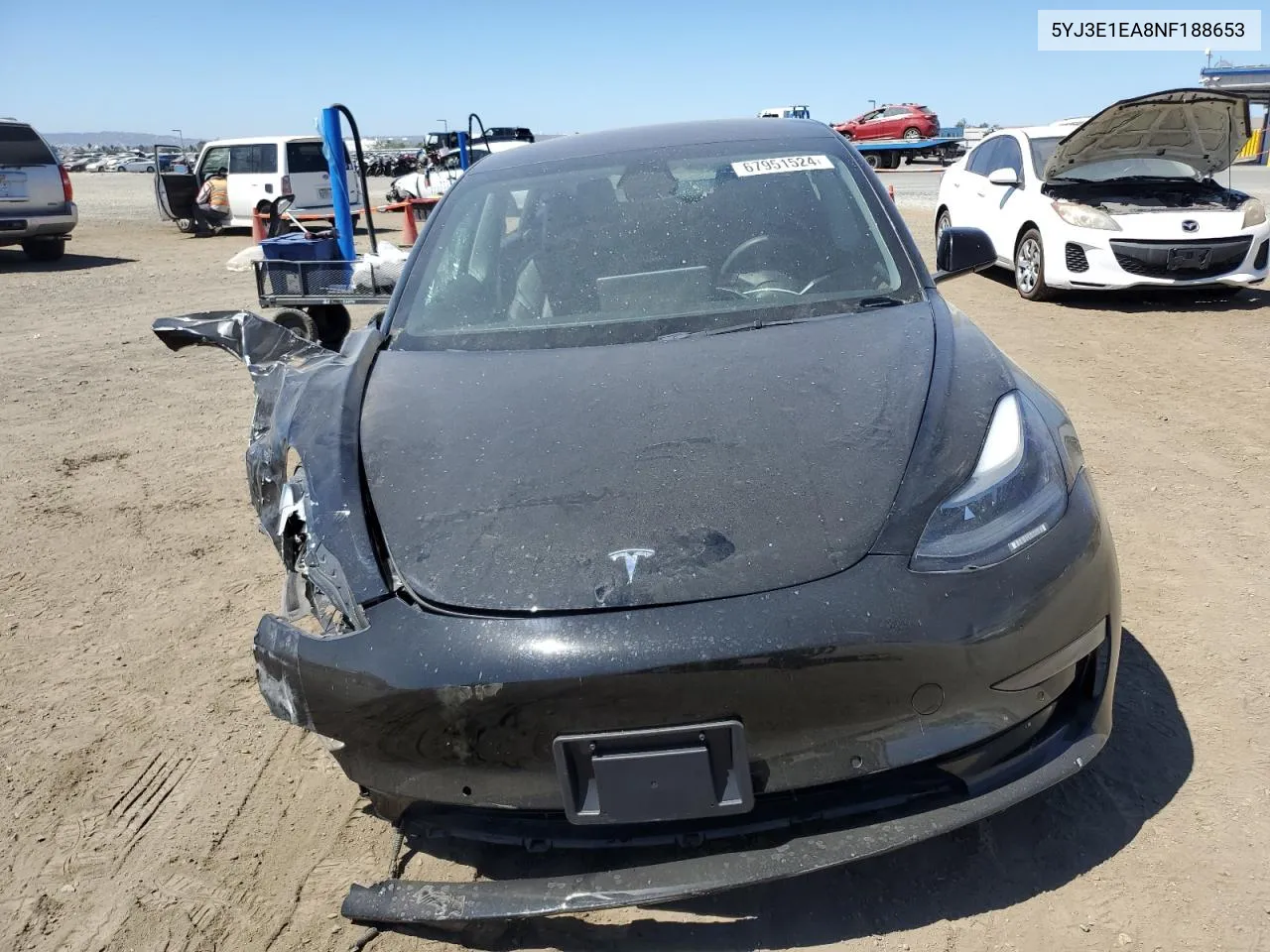 2022 Tesla Model 3 VIN: 5YJ3E1EA8NF188653 Lot: 67951524