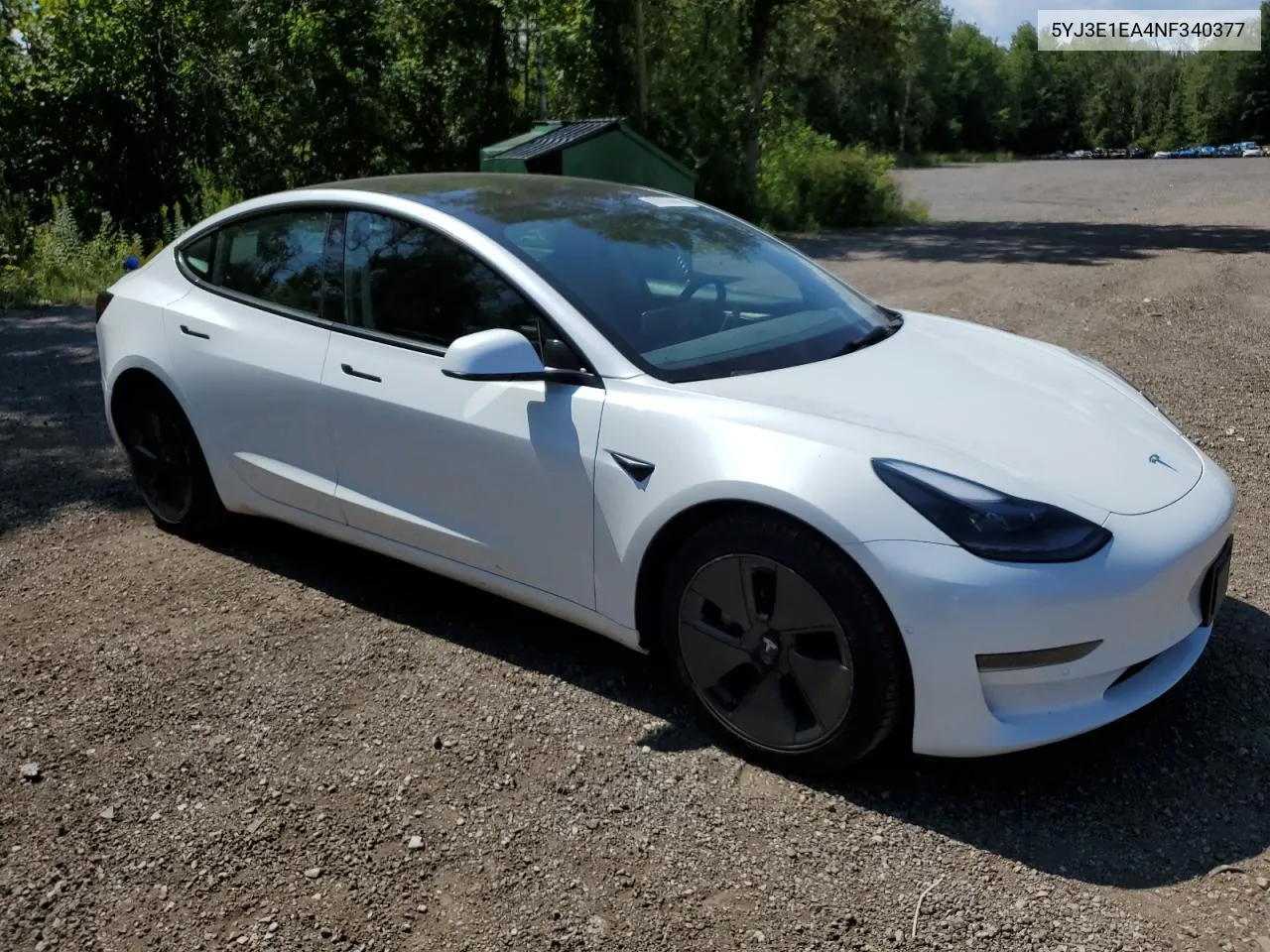 5YJ3E1EA4NF340377 2022 Tesla Model 3