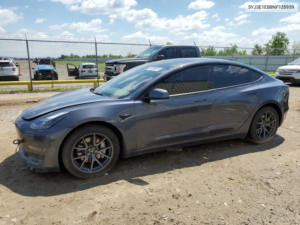 2022 Tesla Model 3 VIN: 5YJ3E1EB8NF135959 Lot: 68358674