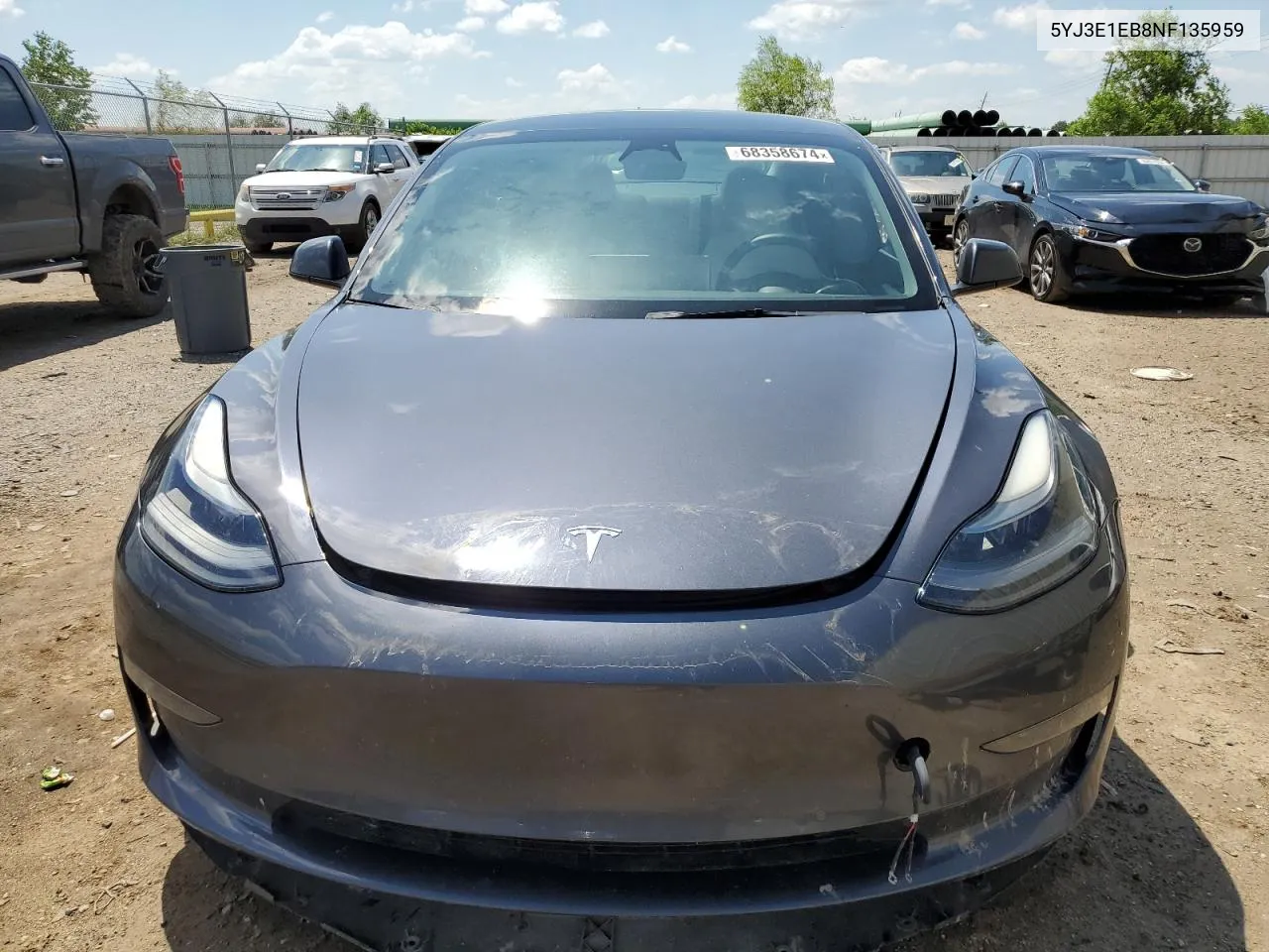 2022 Tesla Model 3 VIN: 5YJ3E1EB8NF135959 Lot: 68358674