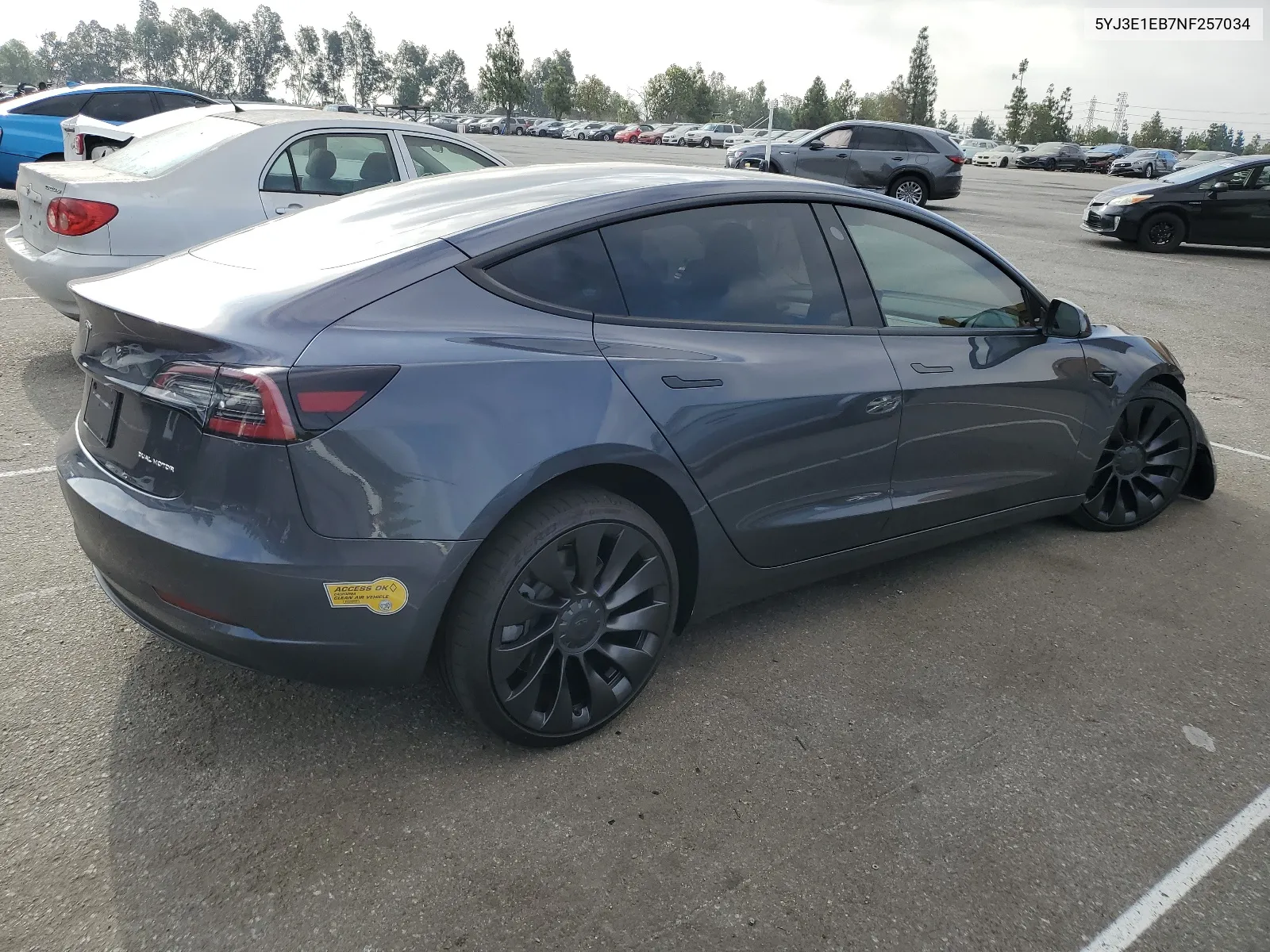 2022 Tesla Model 3 VIN: 5YJ3E1EB7NF257034 Lot: 68863154