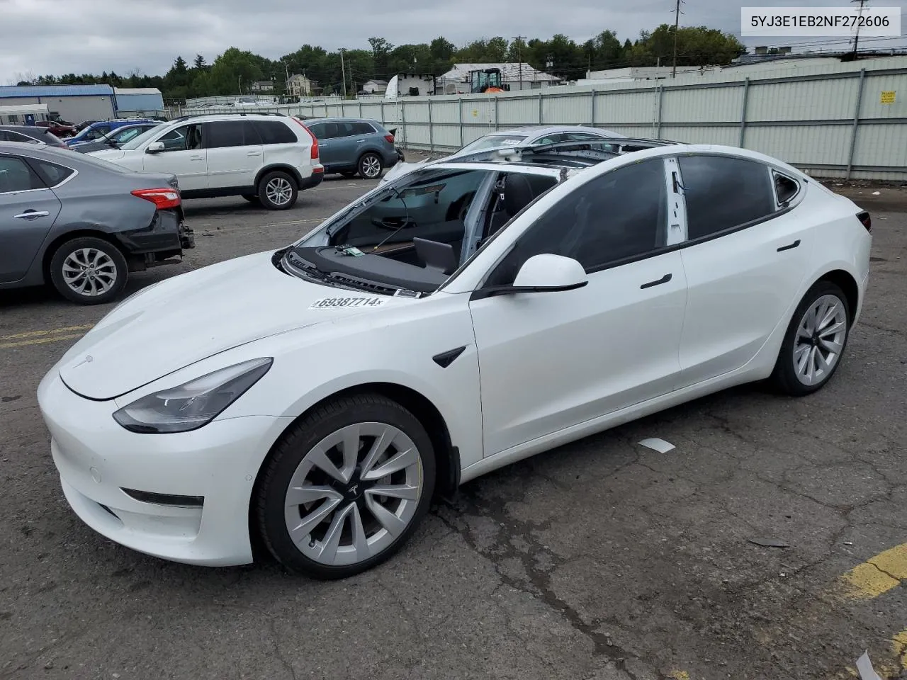 2022 Tesla Model 3 VIN: 5YJ3E1EB2NF272606 Lot: 69387714