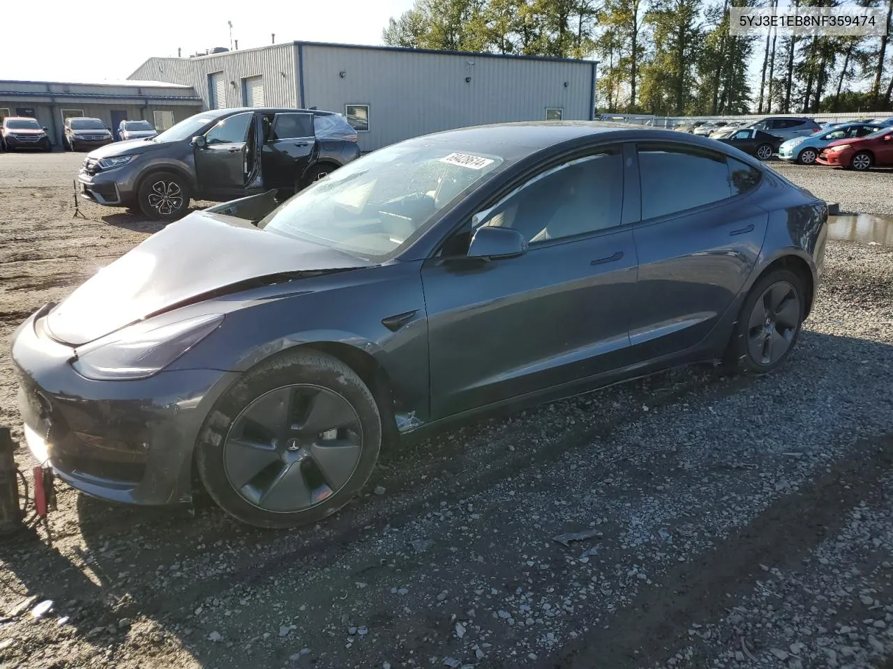 5YJ3E1EB8NF359474 2022 Tesla Model 3