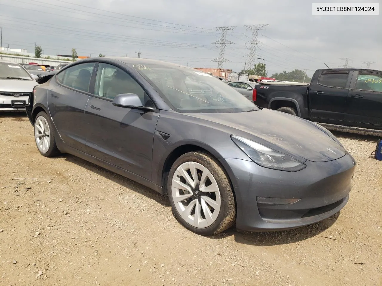 5YJ3E1EB8NF124024 2022 Tesla Model 3