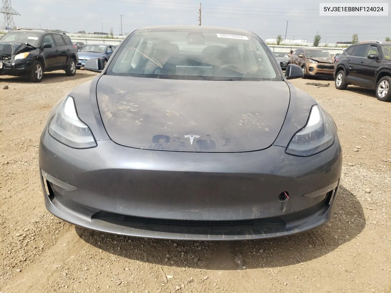 2022 Tesla Model 3 VIN: 5YJ3E1EB8NF124024 Lot: 69510044