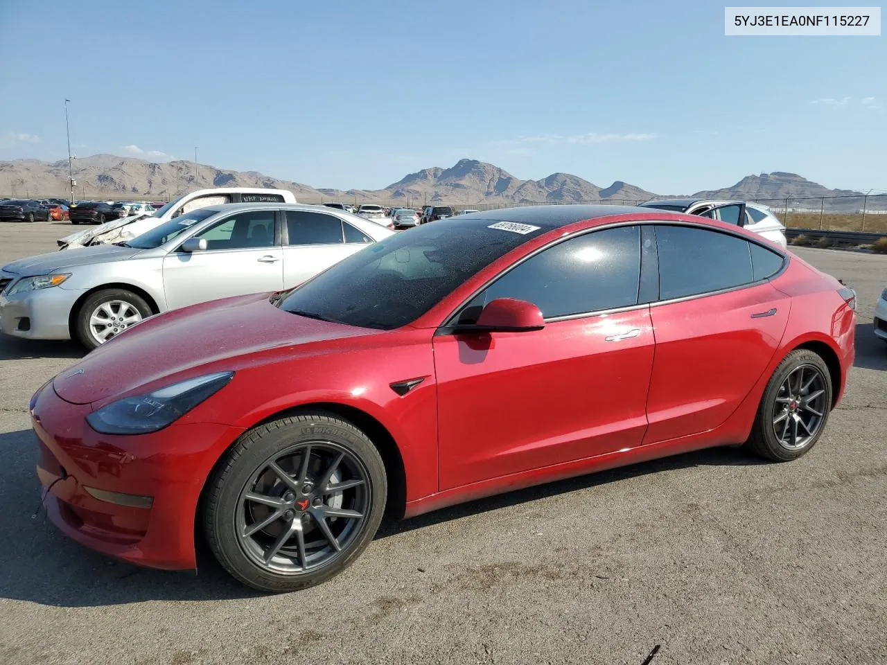 2022 Tesla Model 3 VIN: 5YJ3E1EA0NF115227 Lot: 69766004