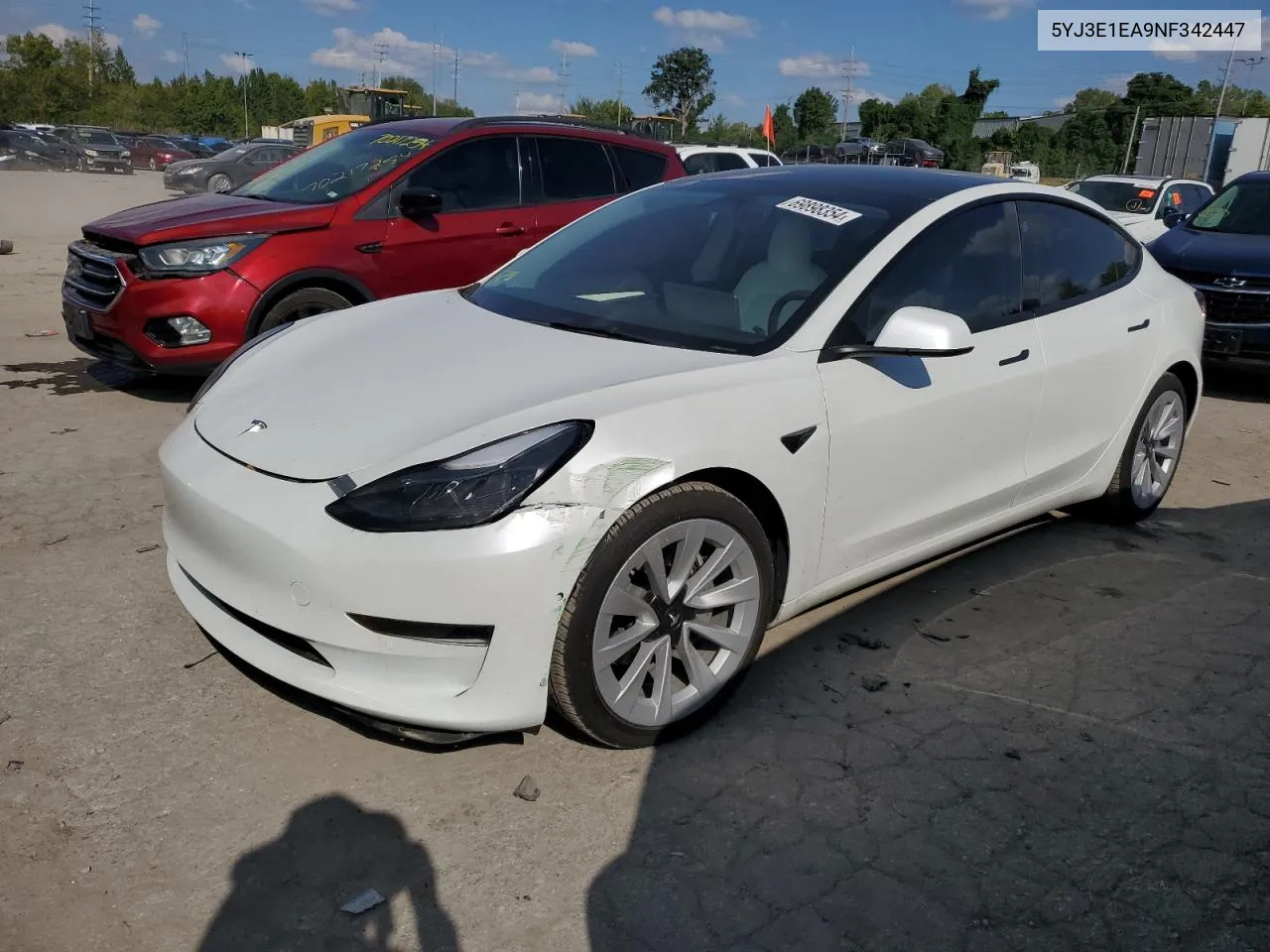 2022 Tesla Model 3 VIN: 5YJ3E1EA9NF342447 Lot: 69898354