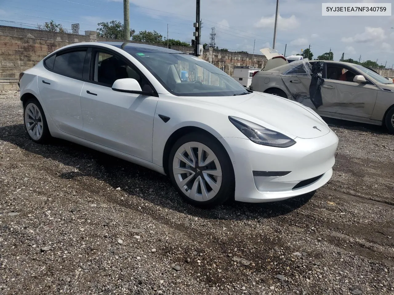 2022 Tesla Model 3 VIN: 5YJ3E1EA7NF340759 Lot: 70416234