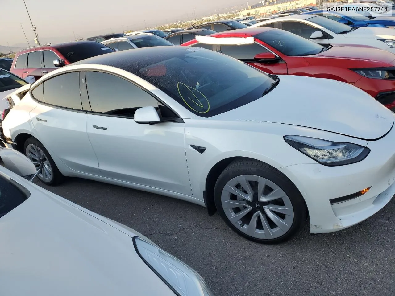 2022 Tesla Model 3 VIN: 5YJ3E1EA6NF257744 Lot: 70687494