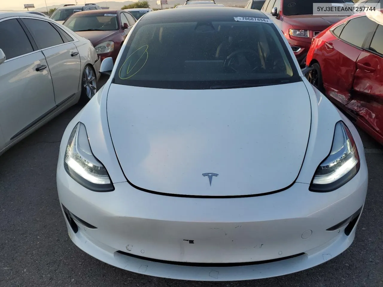 2022 Tesla Model 3 VIN: 5YJ3E1EA6NF257744 Lot: 70687494