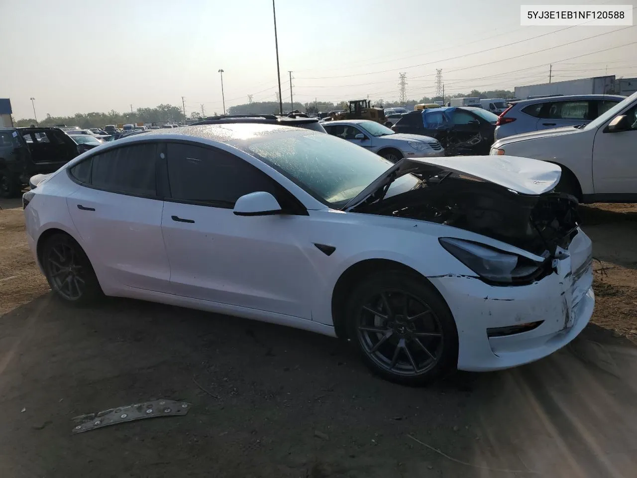 2022 Tesla Model 3 VIN: 5YJ3E1EB1NF120588 Lot: 70775154