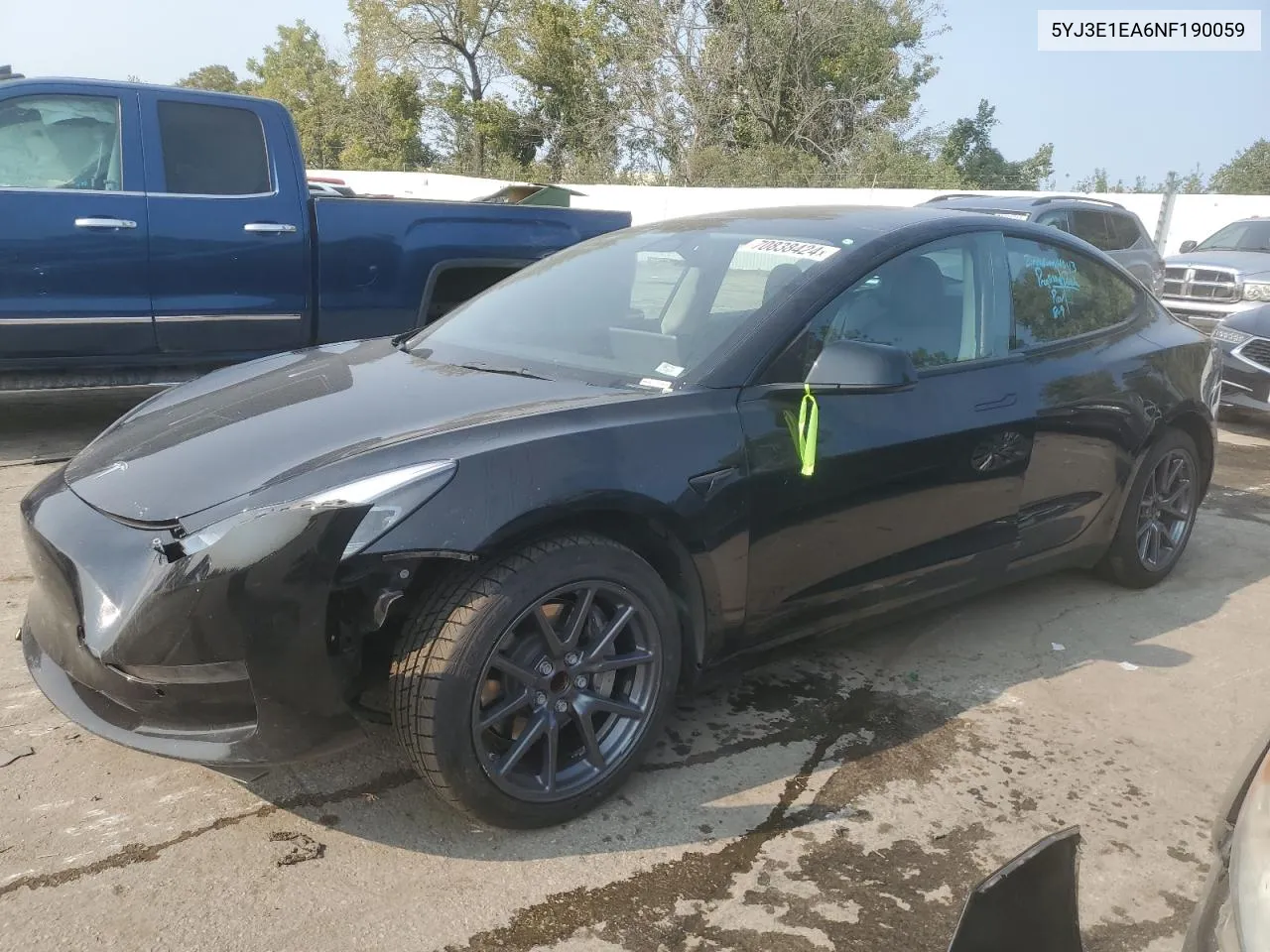 2022 Tesla Model 3 VIN: 5YJ3E1EA6NF190059 Lot: 70838424