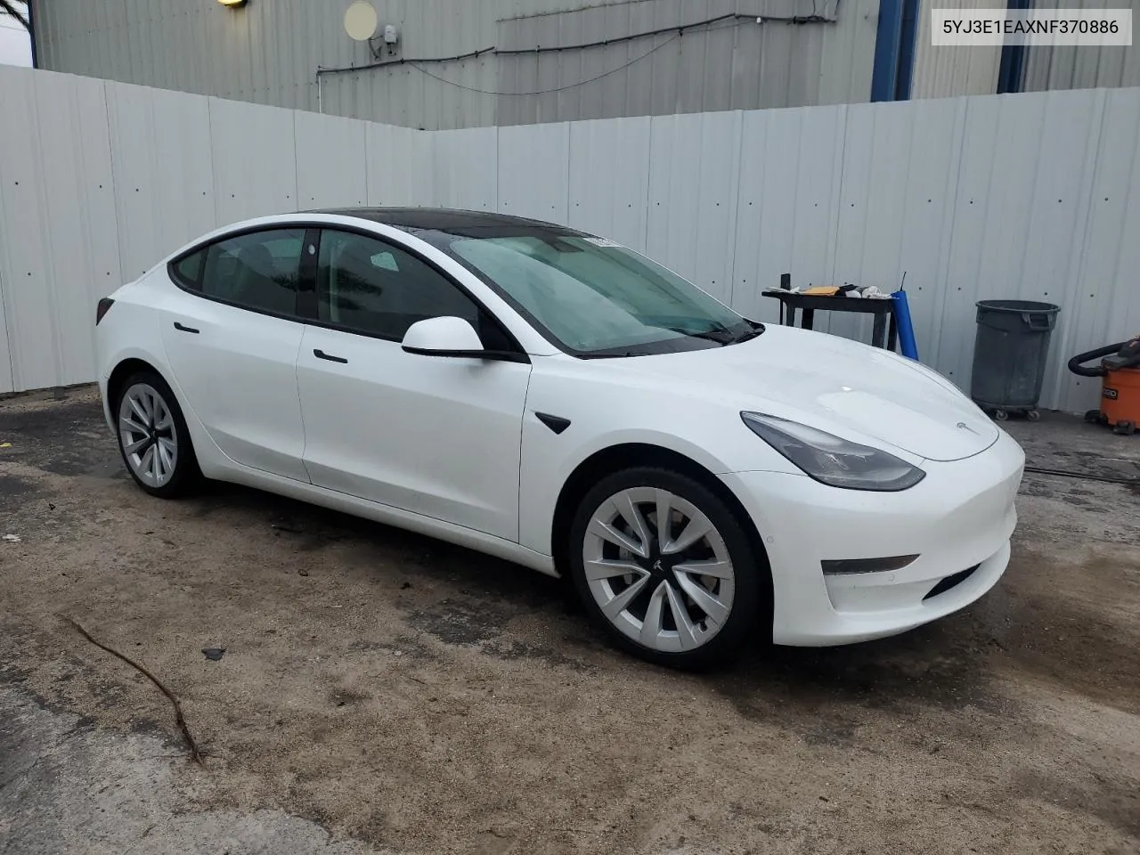 2022 Tesla Model 3 VIN: 5YJ3E1EAXNF370886 Lot: 70874564