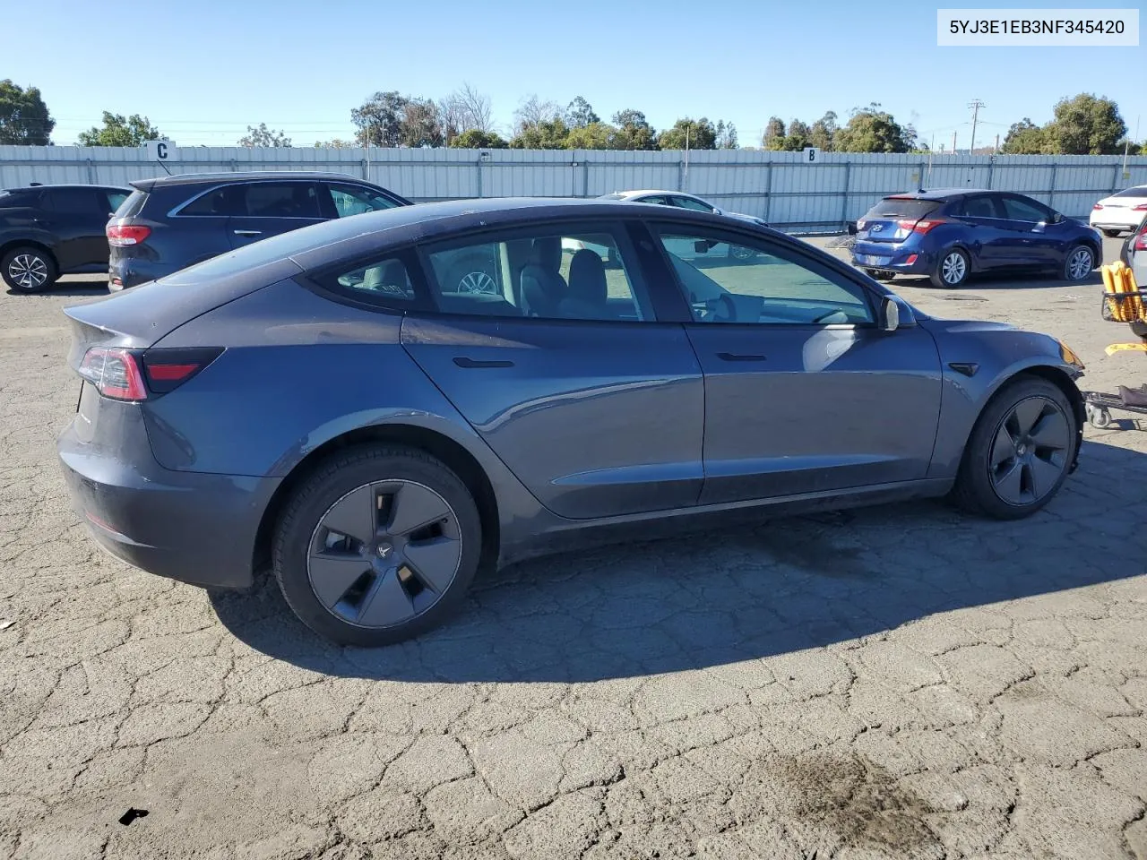 2022 Tesla Model 3 VIN: 5YJ3E1EB3NF345420 Lot: 70903144