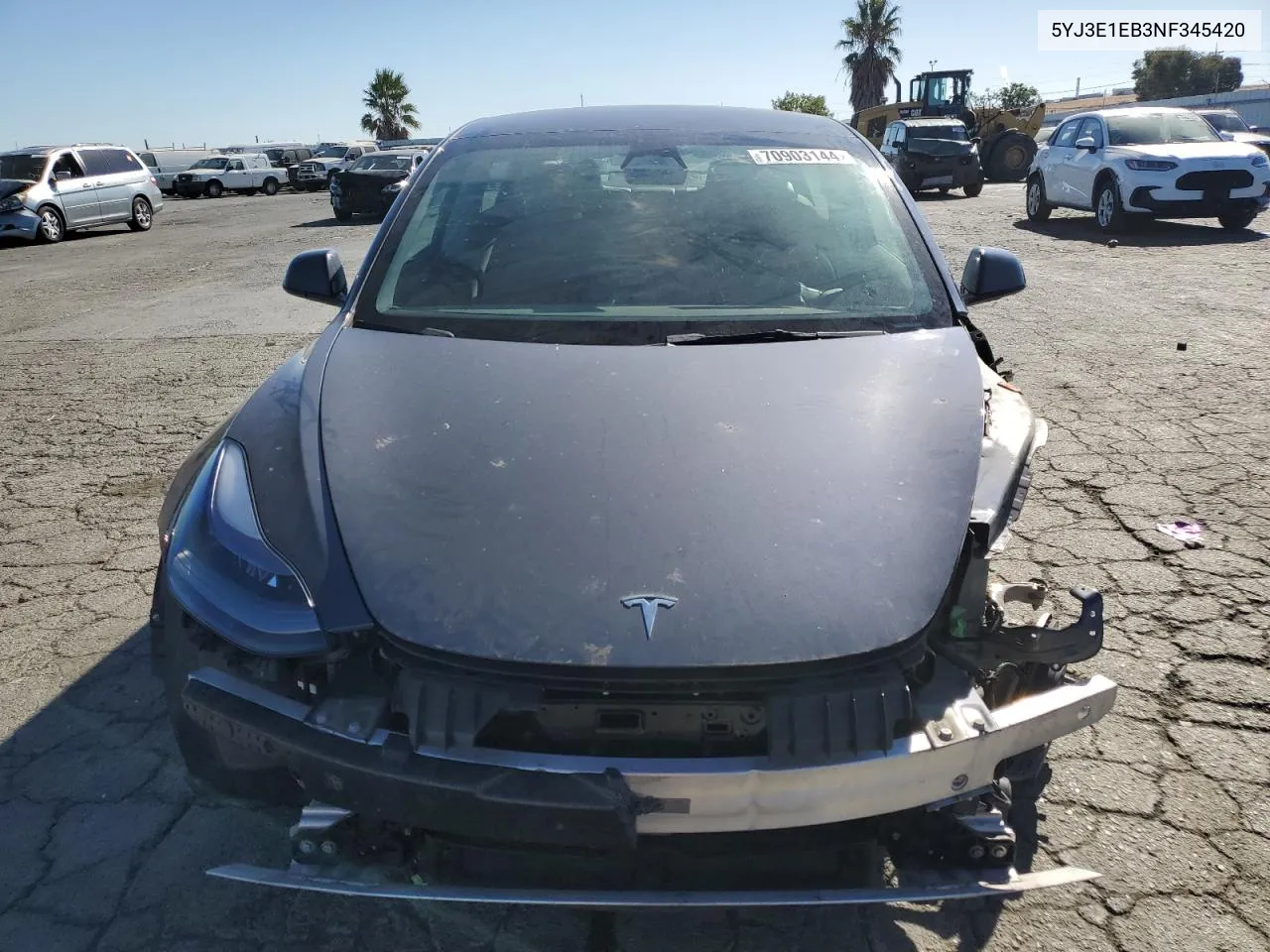 2022 Tesla Model 3 VIN: 5YJ3E1EB3NF345420 Lot: 70903144