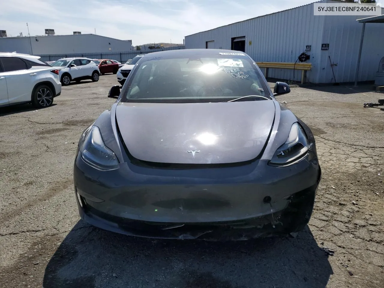 2022 Tesla Model 3 VIN: 5YJ3E1EC8NF240641 Lot: 71087424