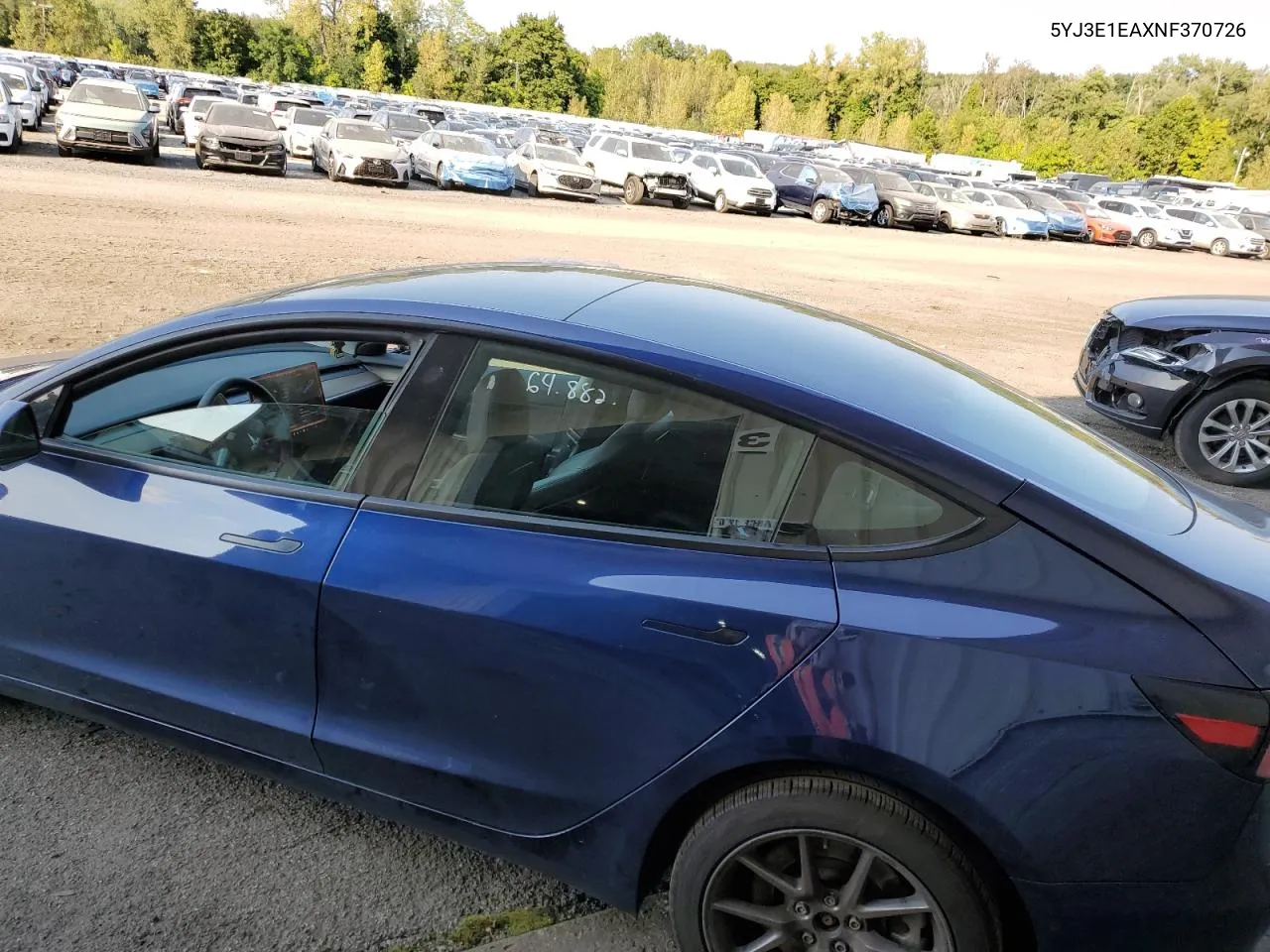 5YJ3E1EAXNF370726 2022 Tesla Model 3