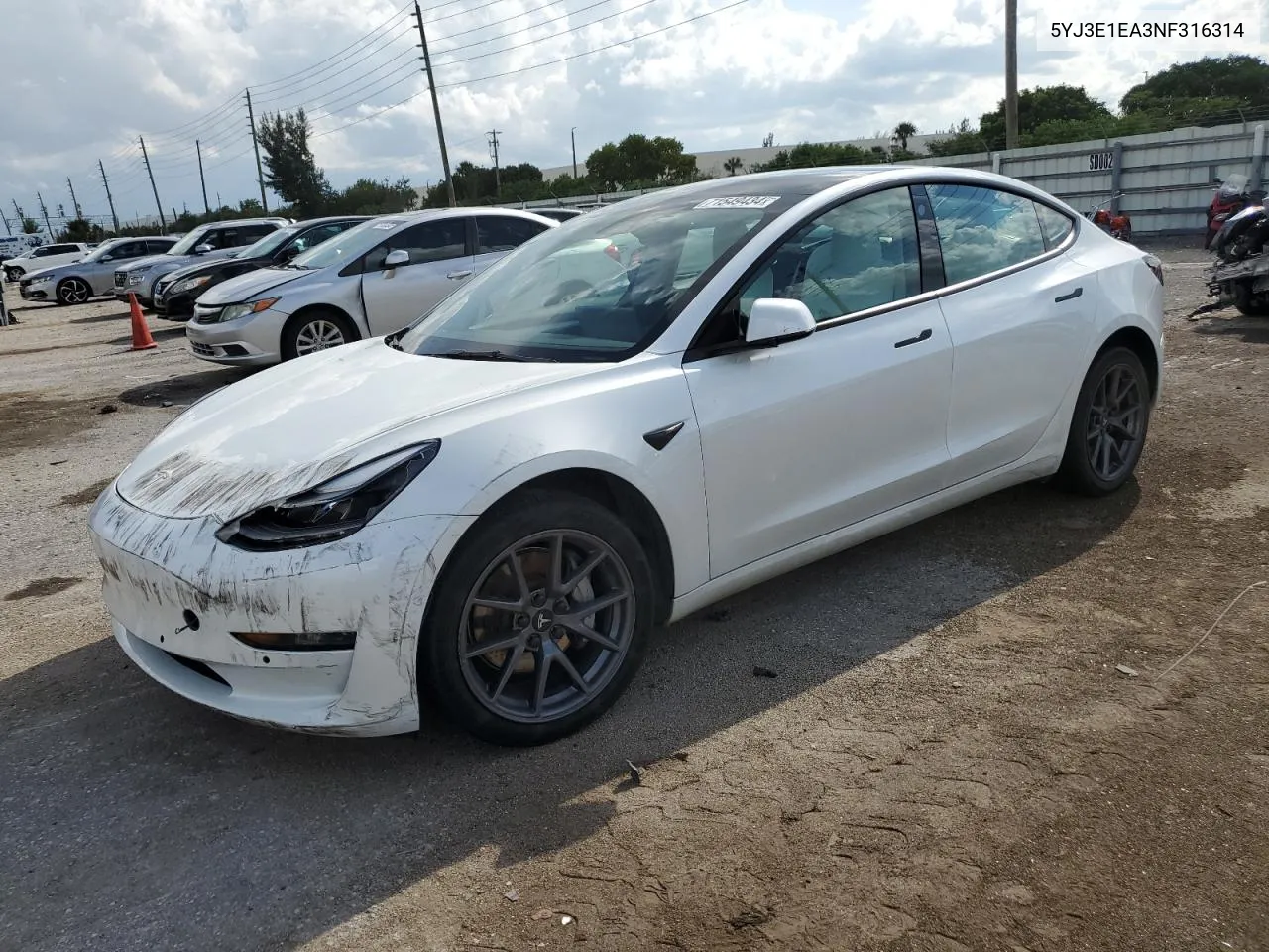 5YJ3E1EA3NF316314 2022 Tesla Model 3