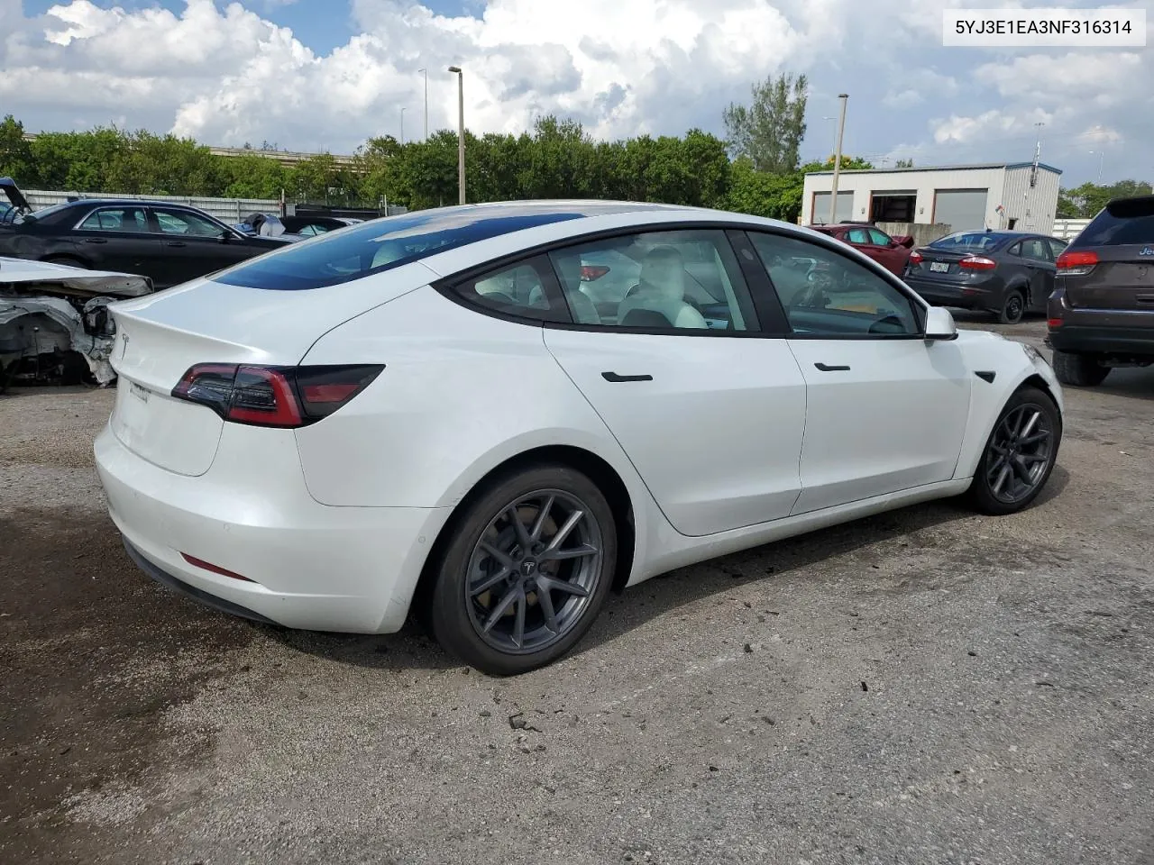 2022 Tesla Model 3 VIN: 5YJ3E1EA3NF316314 Lot: 71549434