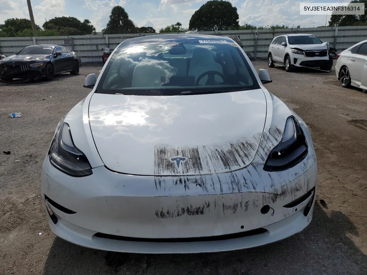 5YJ3E1EA3NF316314 2022 Tesla Model 3