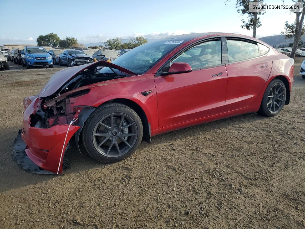 5YJ3E1EB6NF206804 2022 Tesla Model 3