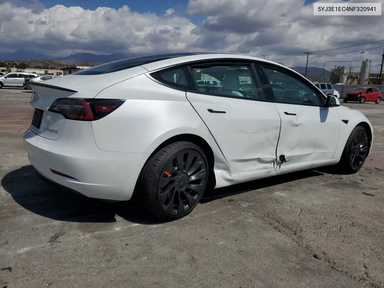 2022 Tesla Model 3 VIN: 5YJ3E1EC4NF320941 Lot: 71688244