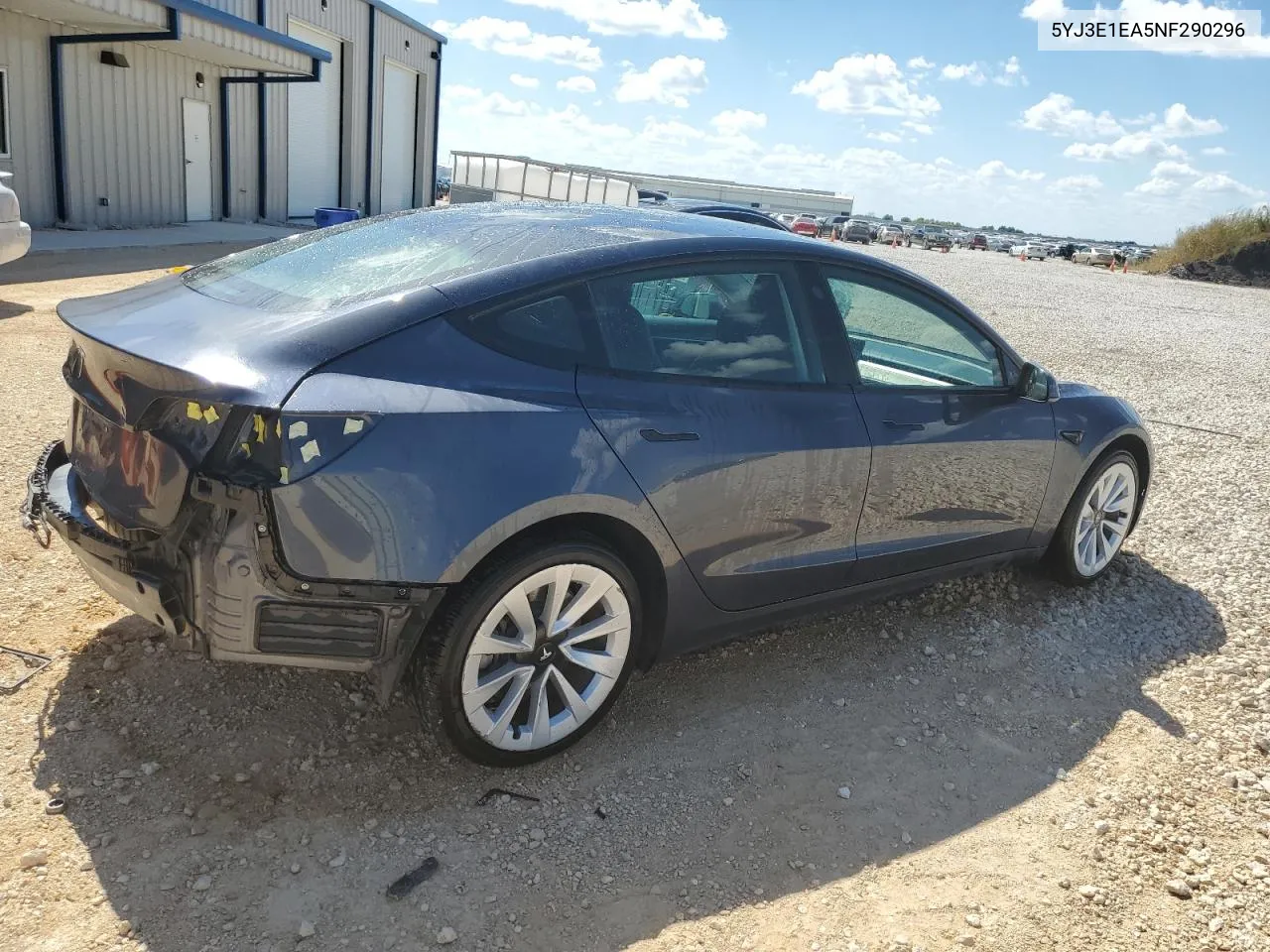 2022 Tesla Model 3 VIN: 5YJ3E1EA5NF290296 Lot: 71750514