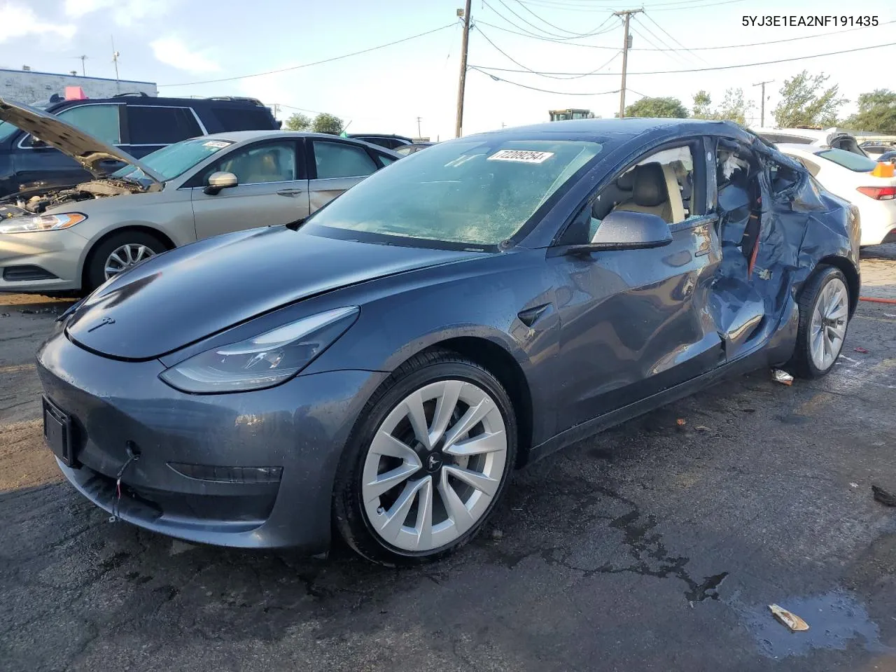 5YJ3E1EA2NF191435 2022 Tesla Model 3