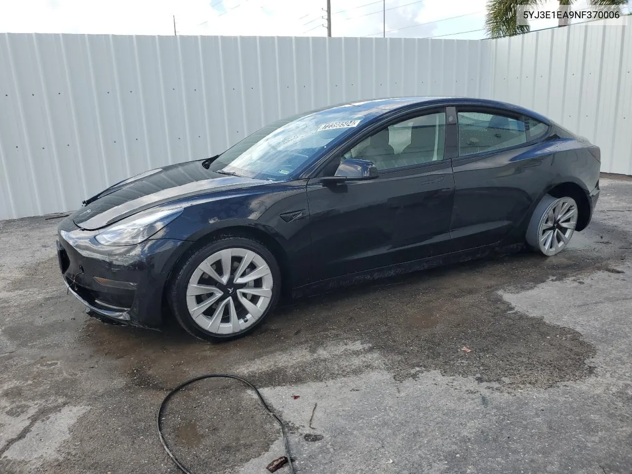 2022 Tesla Model 3 VIN: 5YJ3E1EA9NF370006 Lot: 72398504