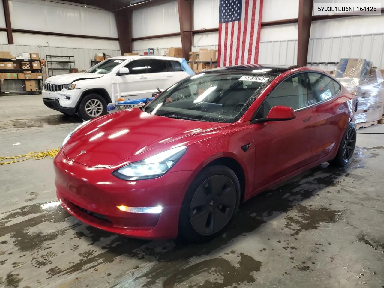 2022 Tesla Model 3 VIN: 5YJ3E1EB6NF164425 Lot: 72567954