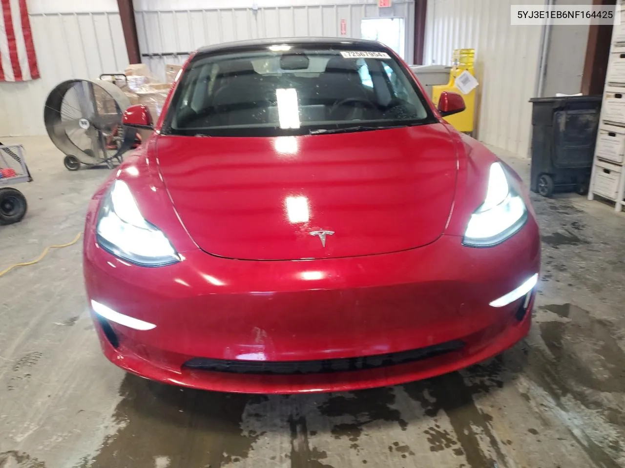 2022 Tesla Model 3 VIN: 5YJ3E1EB6NF164425 Lot: 72567954